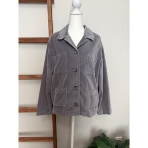White Stag - Gray Button-Up “velvet like” Utility Jacket – Size M